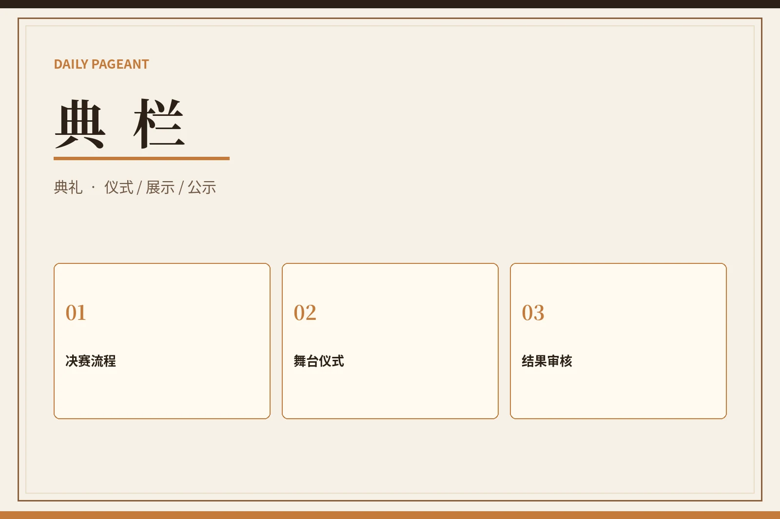 决赛流程与典礼说明
